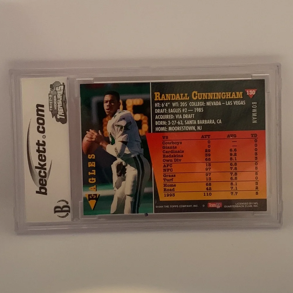 1994 Bowman Randall Cunningham Eagles Graded 9 #130 (MISC3)